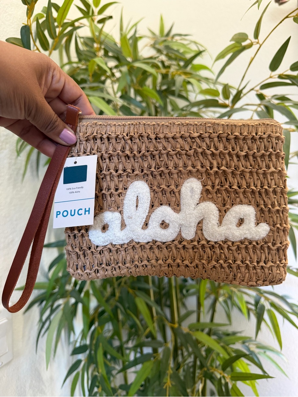ALOHA Rafia Wristlet Eco Friendly NWT